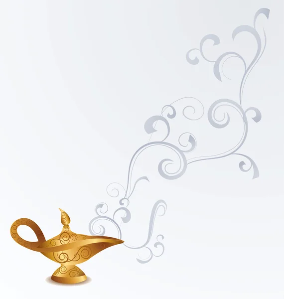 Vieille lampe à huile arabe magique — Image vectorielle