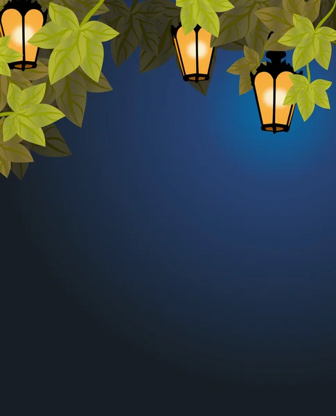 Garden lanterns lamps — Stock Vector