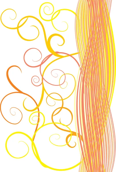 橙色的波浪和曲线矢量 — 图库矢量图片