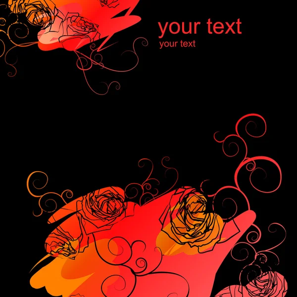 Roses rouge orange abstrait — Image vectorielle