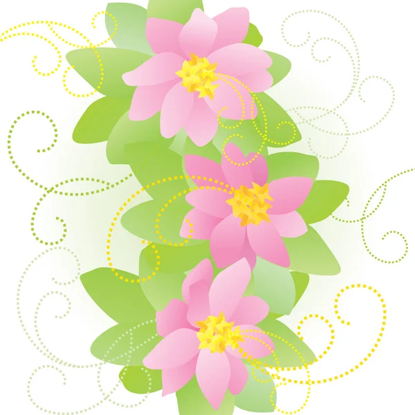 Roze bloemen curven — Stockvector