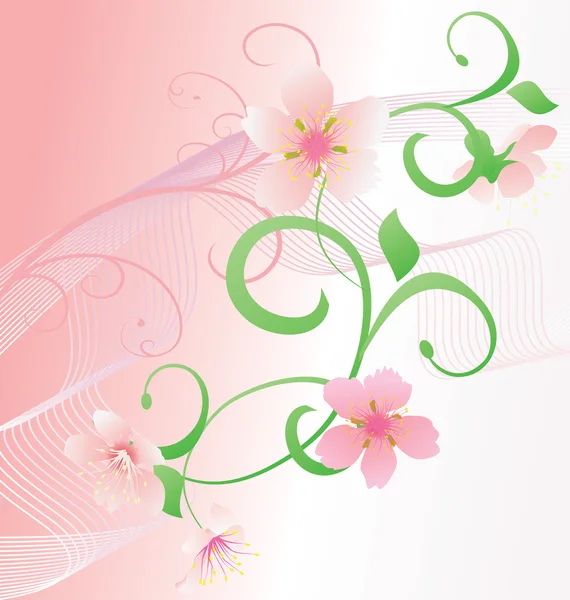 Roze bloemen achtergrond vector — Stockvector