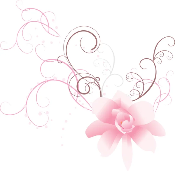 Ροζ λουλούδια καμπύλες — Διανυσματικό Αρχείο