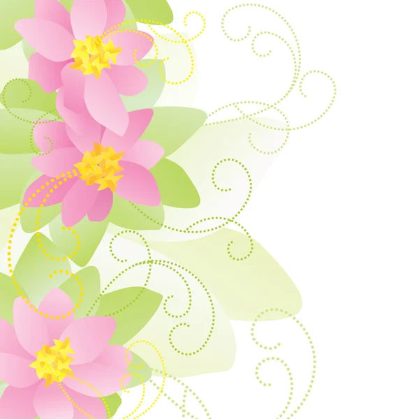 Roze bloemen curven — Stockvector