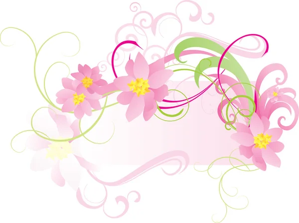 Vector picture flower banner pretty pink — Stock Vector