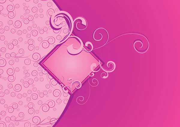 Blanco adornado rosa y violeta — Vector de stock