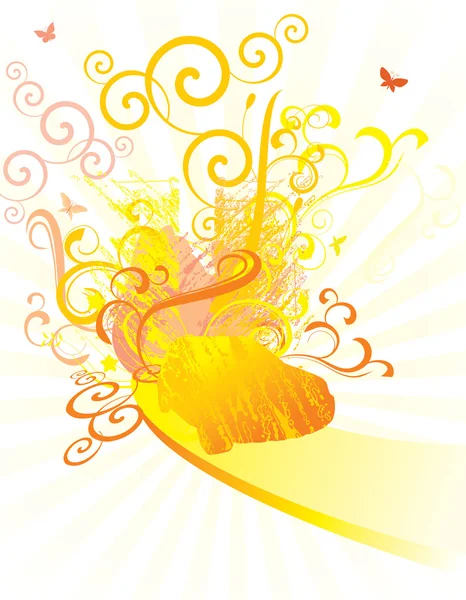 Fond de fleur avec butterflie — Image vectorielle