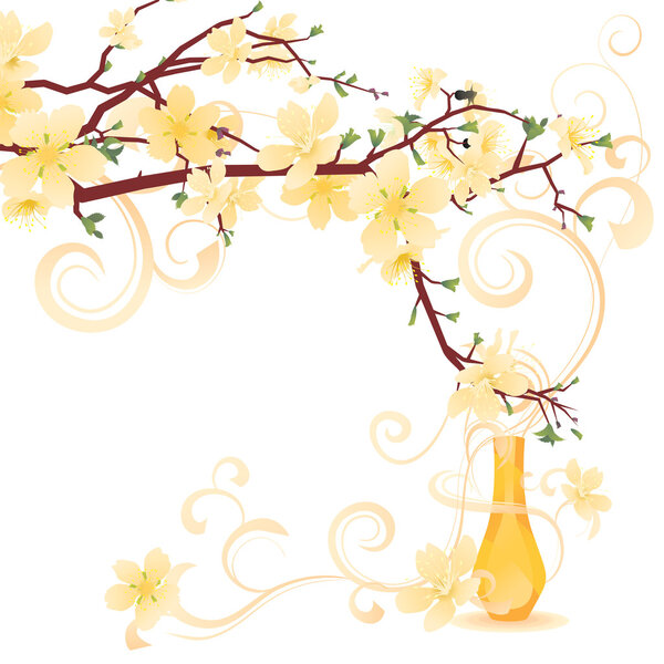 spring fragrance bottle with flourishes and butterfly