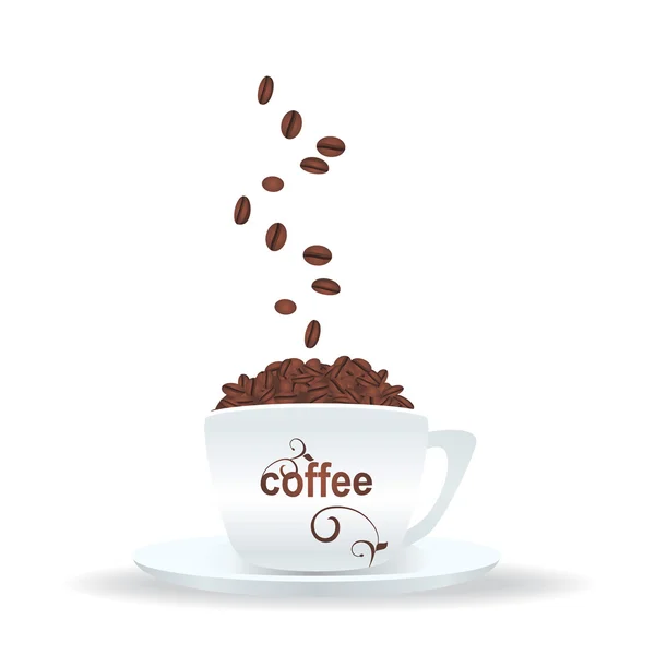 Weiße Tasse Kaffee — Stockvektor