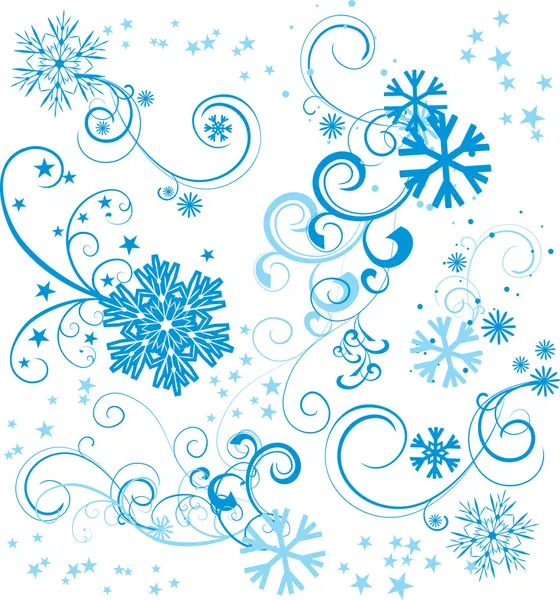 Navidad vector frontera copo de nieve tarjeta — Vector de stock