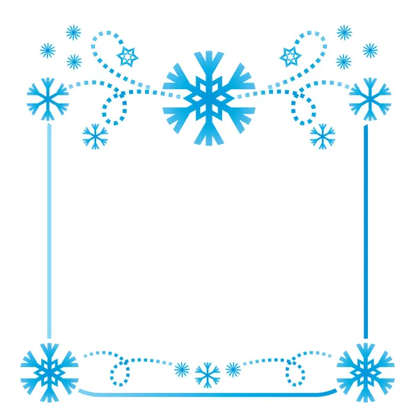 Navidad vector frontera copo de nieve tarjeta — Archivo Imágenes Vectoriales