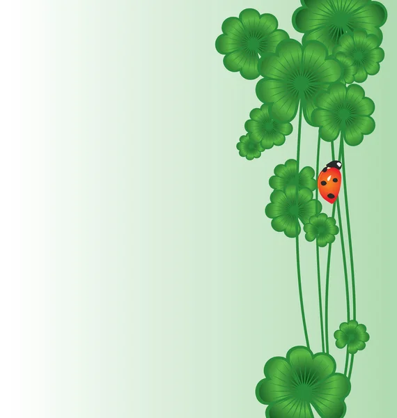 Vector green Patrick's day shamrock or clover decor — Stock Vector