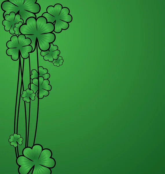 Vector green Patrick's day shamrock or clover — Stock Vector