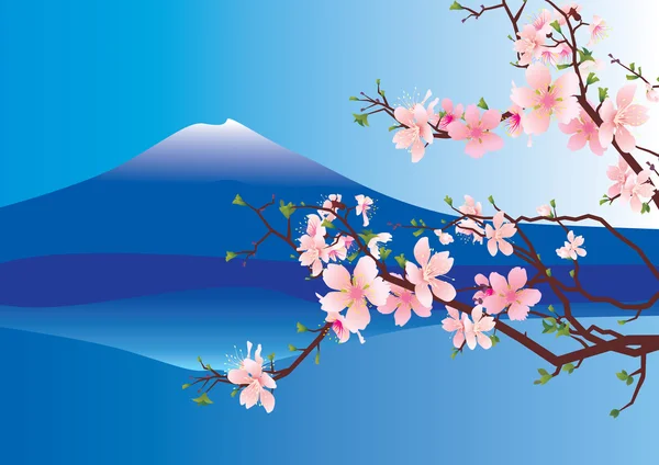 Sakura vettoriale o albero ciliegio in fiore — Vettoriale Stock