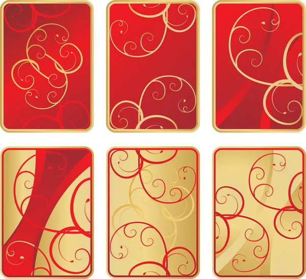 Червоний золотий абстрактний набір — стоковий вектор
