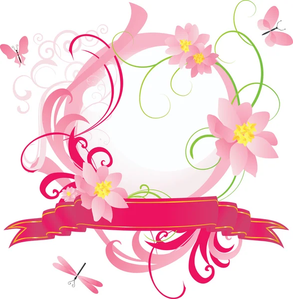 Bloemen frame vector — Stockvector