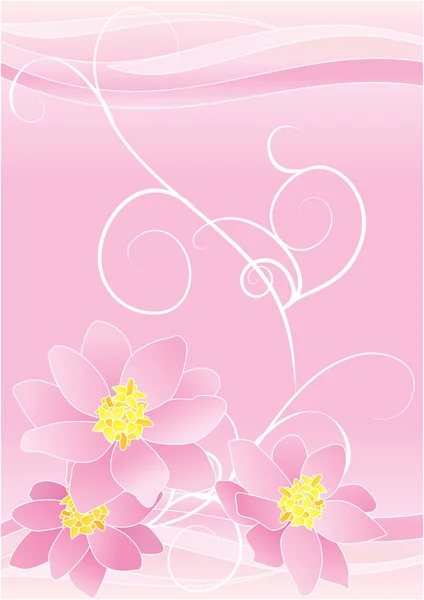 Fundo vetor romance rosa com flores — Vetor de Stock