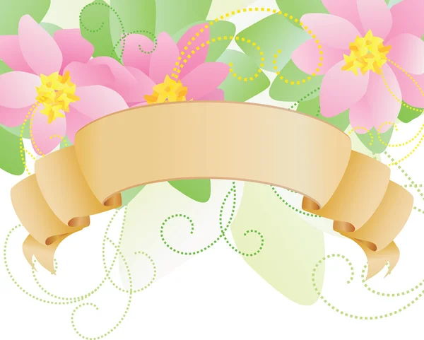 Banner vettoriale con fiori — Vettoriale Stock