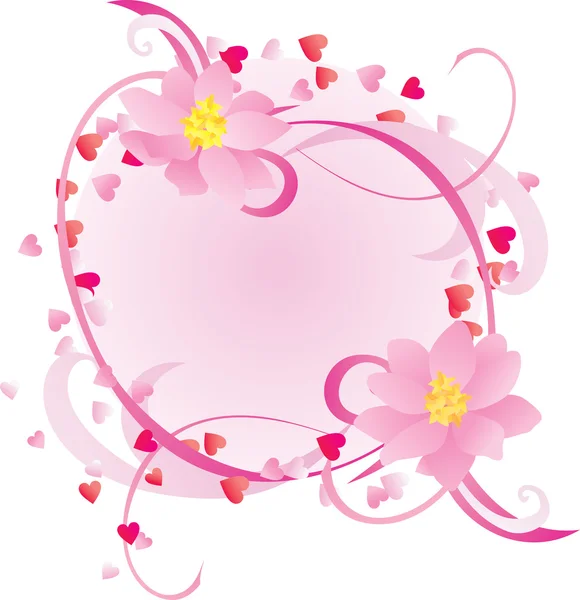 Decorate side with pink flowers vector — Stock Vector