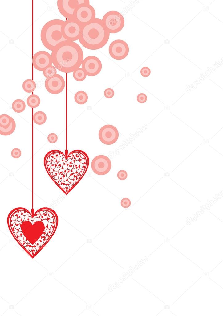 red heart corner vector illustration