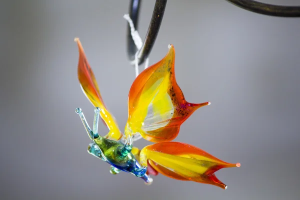 The decorative glass butterfly — Stock Photo, Image