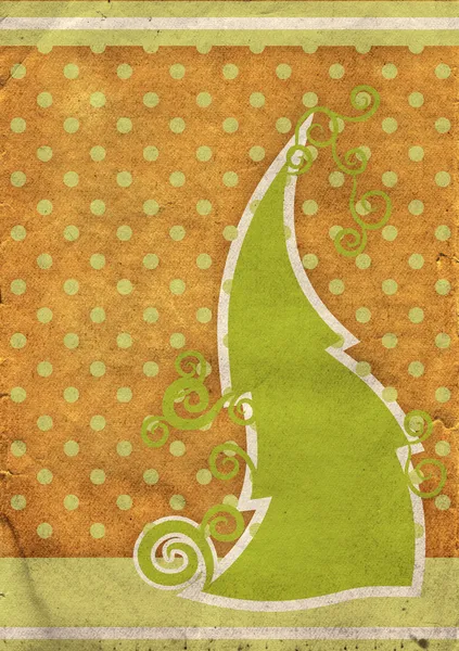 Oude donker papier wint abstract kerstboom groen — Stockfoto