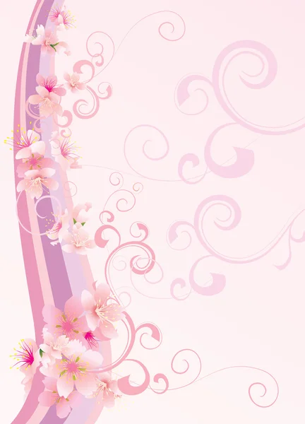 Sakura di caprifoglio rosa — Vettoriale Stock