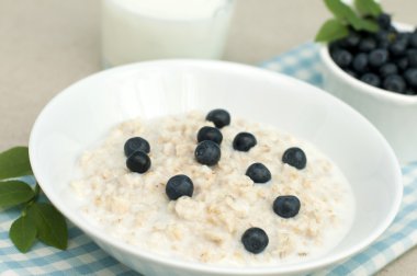 taze yaban mersini ile yulaf lapası