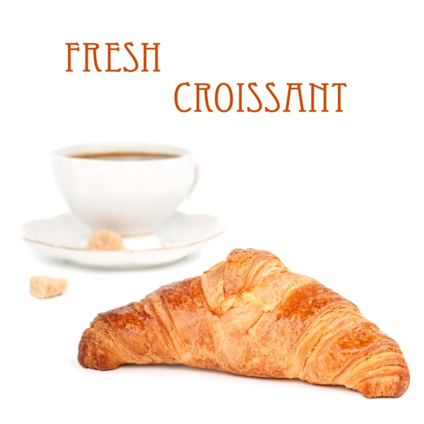 Croissant és kávé — Stock Fotó