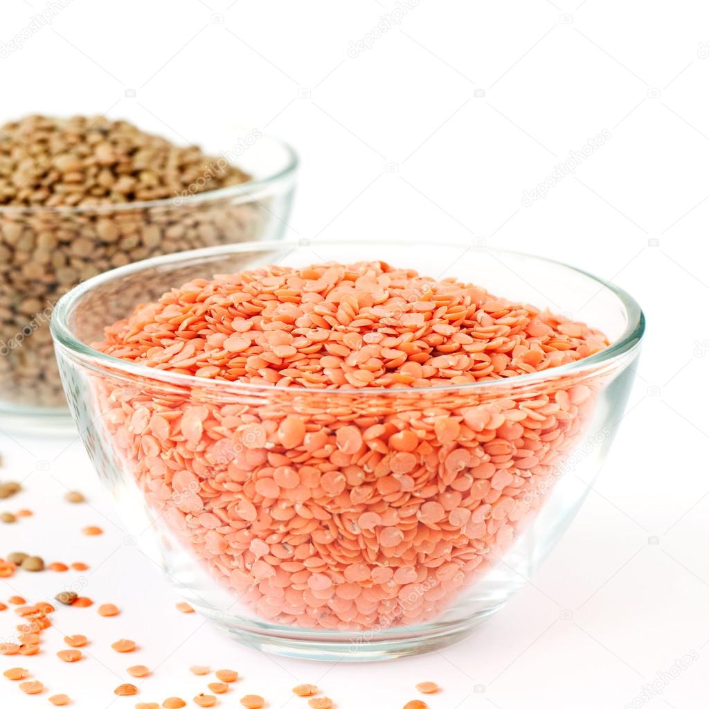 red and green lentils