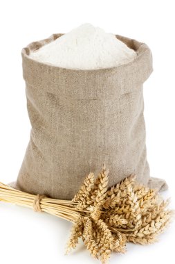 Linen sack with flour clipart