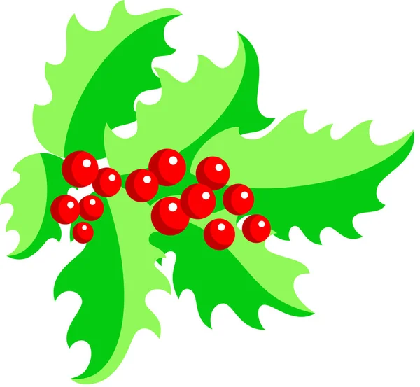 Illustration Christmas Holly Border Isolated — Stock Vector