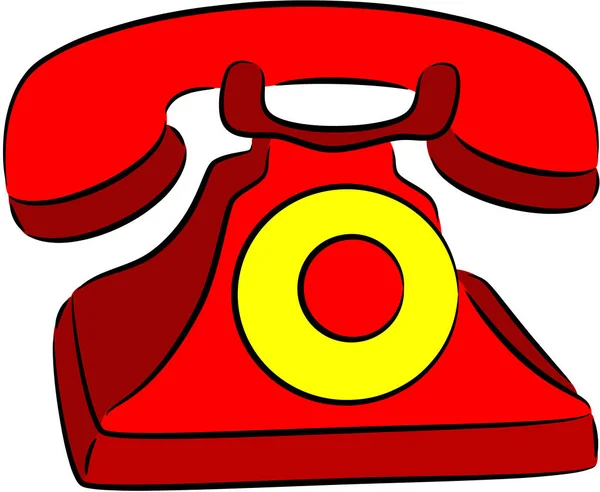 Telefone Vermelho Retro Isolado Ilustração Vetorial — Vetor de Stock