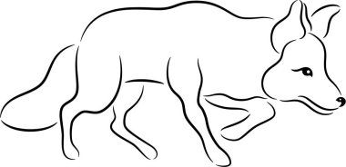 illüstrasyon izole bir Fox