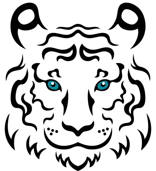 Illustrazione Astratta Tatuaggio Tigre Isolato — Vettoriale Stock