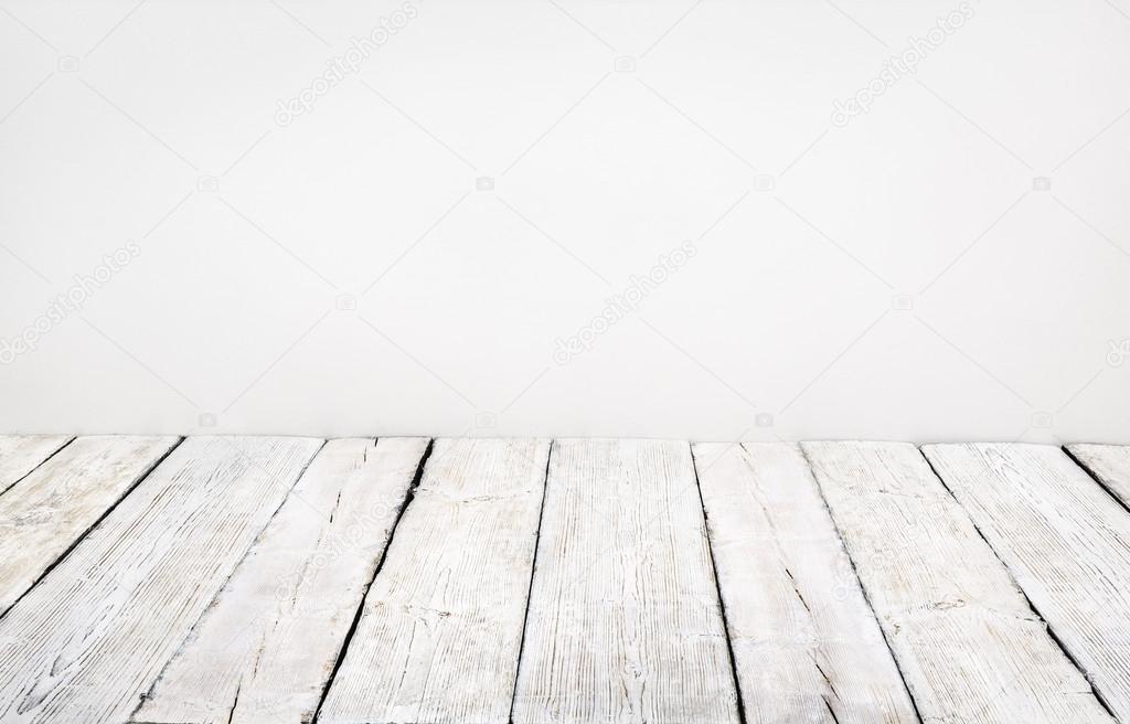 Wooden floor, old wood plank, white vintage board room interior