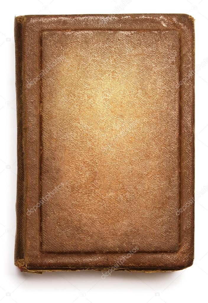 Old book cover, blank texture empty grunge design on white background
