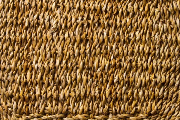 Basket wicker braid weave texture, straw reed macro background — Stock Photo, Image