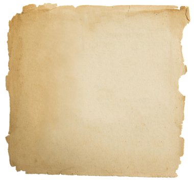 eski kağıt doku, beyaz zemin üzerine izole sarı boş sayfa