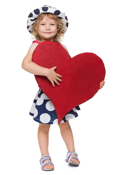 Criança com grande coração — Fotografia de Stock