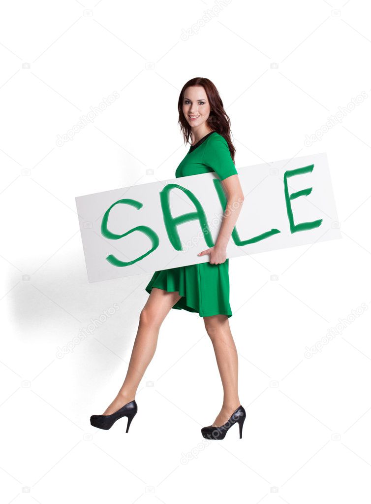 Holding Sale Sign