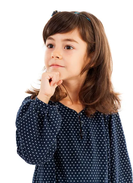 Cute little girl thinking — Stock Photo, Image