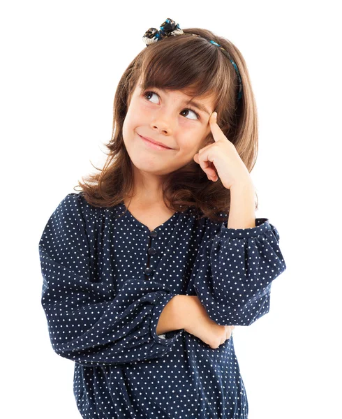 küçük bir kız olarak izole beyaz düşünme