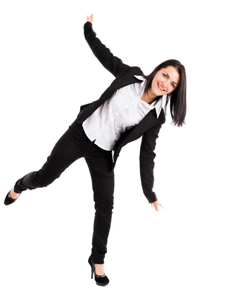 Young happy businesswoman celebrating victory — Stock Photo, Image