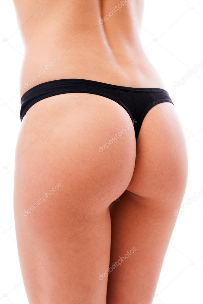 Closeup Of A Sexy Woman Wearing Black Thong Stock Photo, Picture