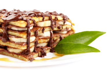 çikolata şurubu ile Pancakes