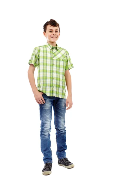 Έφηβος σε καρό πουκάμισο — Φωτογραφία Αρχείου