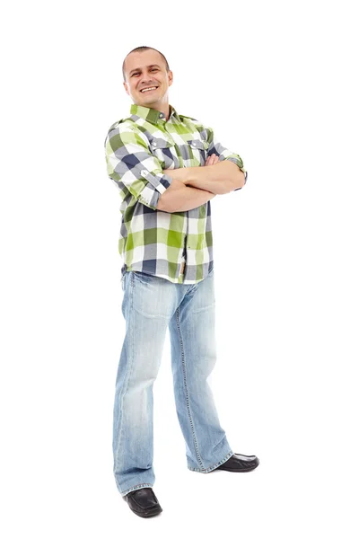 Full length of a casual man on white — Stock Photo, Image
