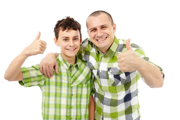 Father and son thumbs up Stock Picture