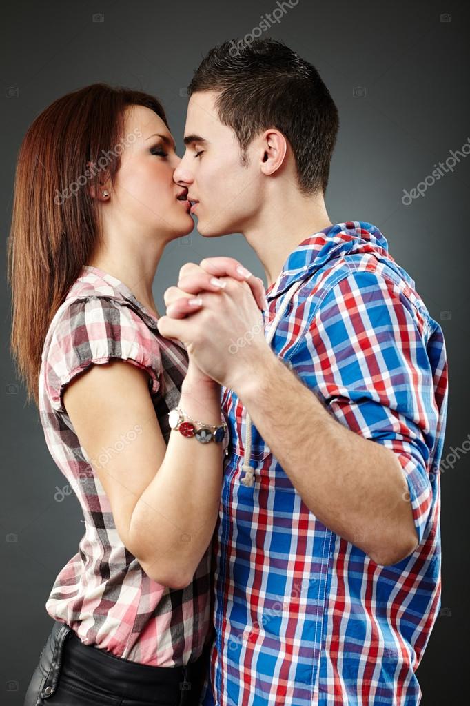 Cool Multiracial Couple Posing Kissing Together Stock Photo 1462466129 |  Shutterstock